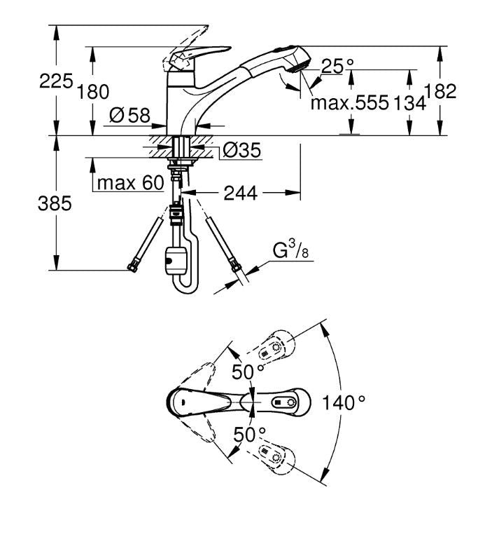 Grohe Eurodisc 32257001 Keittiöhana Kromi