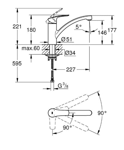 Grohe Eurosmart 30260003 Köksblandare Krom