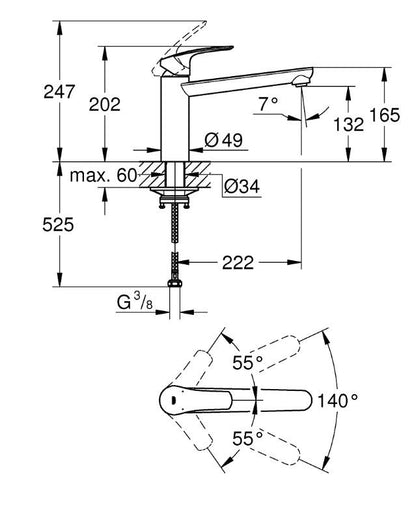 Grohe Eurosmart 30463DC0 köksblandare Supersteel