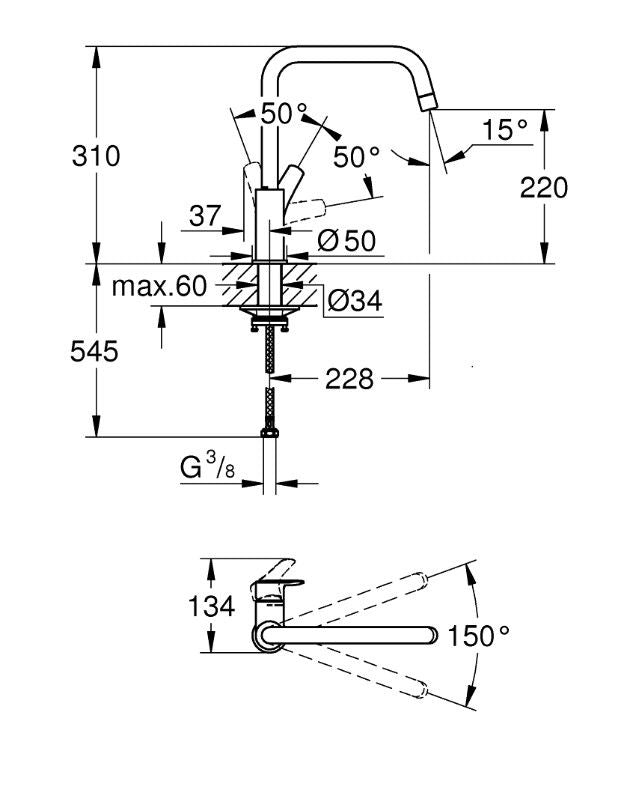 Grohe Eurosmart 30567000 Köksblandare Krom