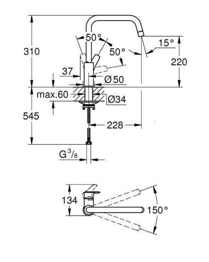 Grohe Eurosmart 30567000 Köksblandare Krom