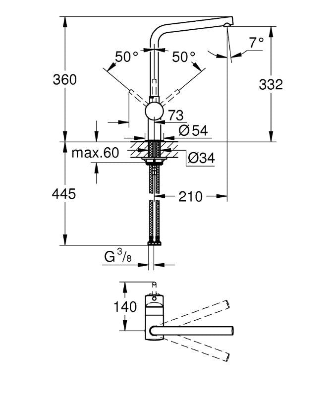 Grohe Minta 31375000 Köksblandare Krom