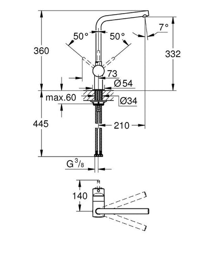Grohe Minta 31375000 Köksblandare Krom