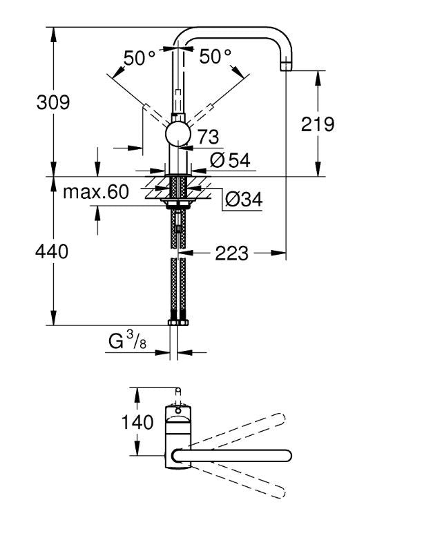 Grohe Minta 32488DCO Grifería de cocina Supersteel