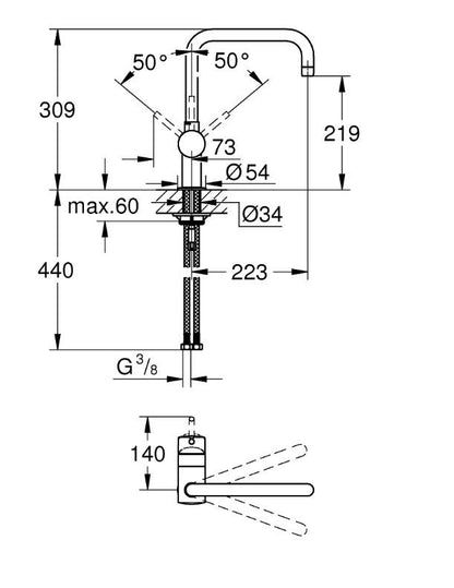 Grohe Minta 32488DCO Grifería de cocina Supersteel