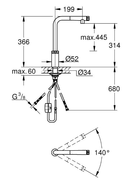 Grohe Minta Smartcontrol 31613A00 Hård grafit