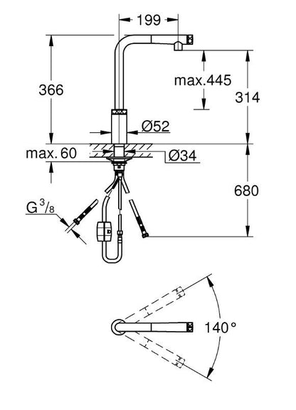 Grohe Minta Smartcontrol 31613A00 Hård grafit