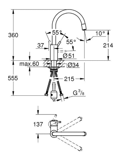 Grohe Concetto 32663003 Keittiöhana Kromi