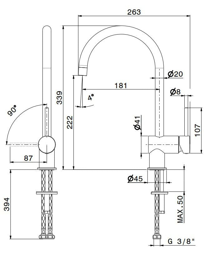 Newform XT 64325 Grifo de cocina Cromo