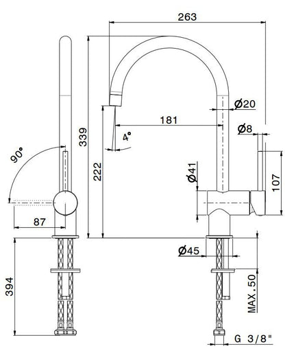 Newform XT 64325 Grifo de cocina Cromo