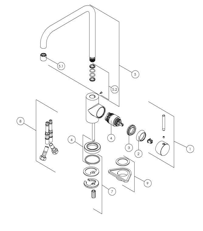 Grifo de cocina Alpha OZ 134 Cromo