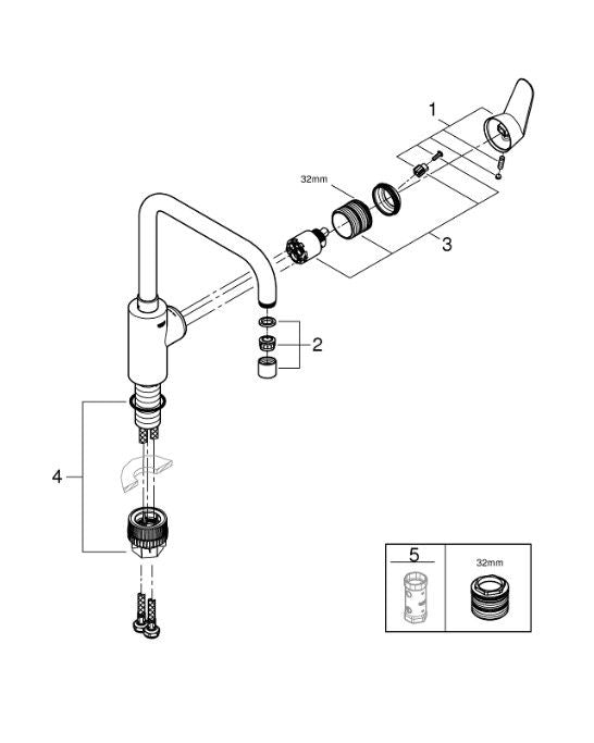 Grohe Eurodisc Cosmopolitan 32259003 Keittiöhana Kromi