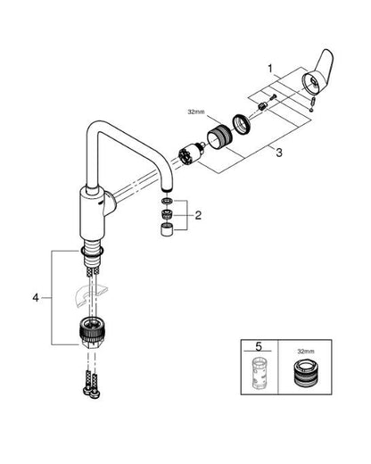 Grohe Eurodisc Cosmopolitan 32259003 Keittiöhana Kromi