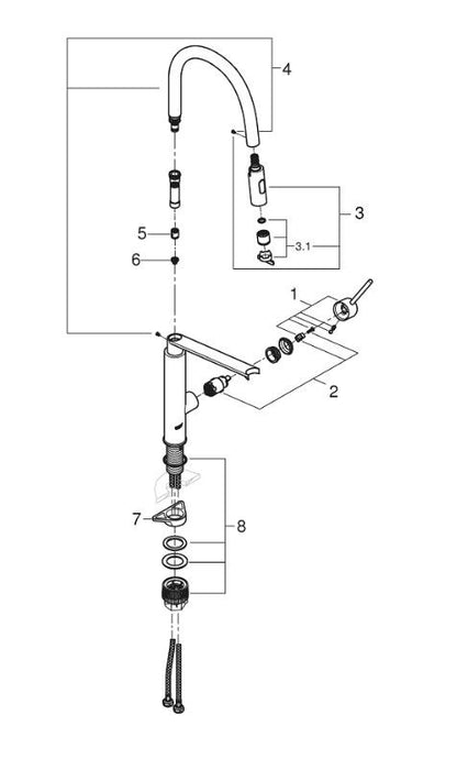 Grohe Concept 31491DCO Kraan Supersteel