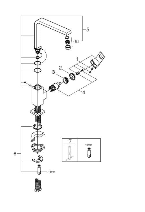 Grohe Eurocube 31255DCO Kitchen Faucet Supersteel