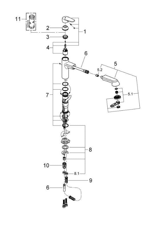 Grohe Eurodisc Cosmopolitan 32257002 Köksblandare Krom