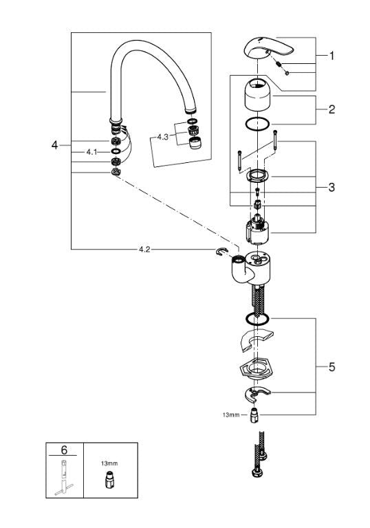 Grohe Euroeco 32752000 Köksblandare Krom