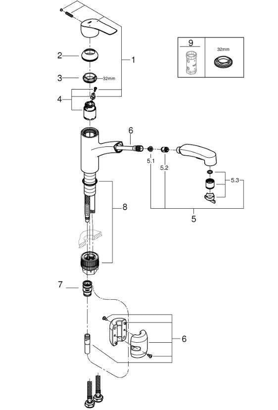 Grohe Eurosmart 30305001 Köksblandare Krom
