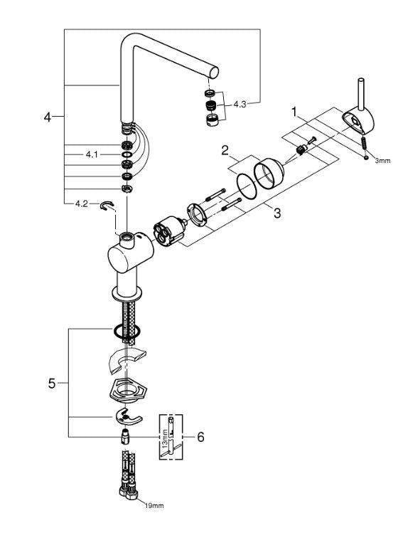 Grohe Minta 31375000 Köksblandare Krom