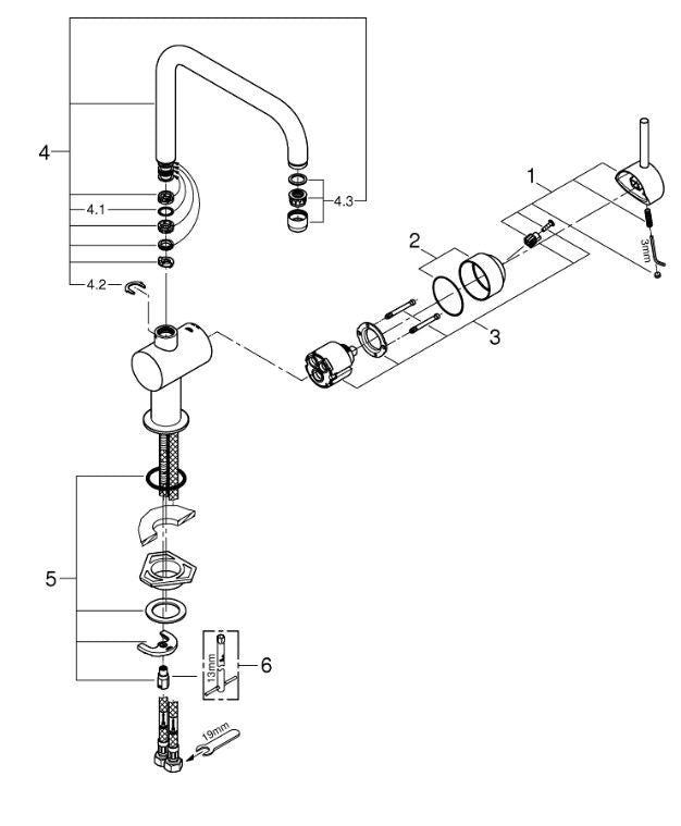 Grohe Minta 32488DCO Grifería de cocina Supersteel