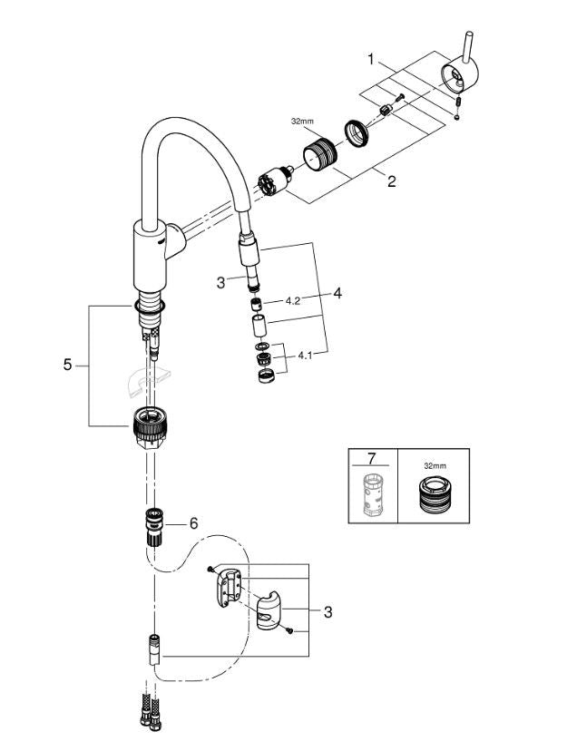 Grohe Concetto 32663003 Keittiöhana Kromi