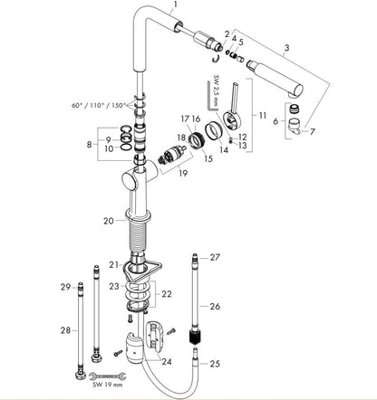Hansgrohe Talis M54 72808670 Grifería de cocina Negro mate
