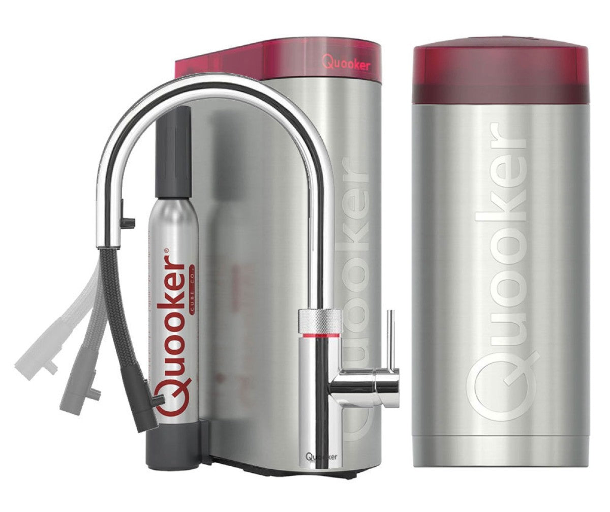 Quooker Flex mit COMBI+ Reservoir & CUBE Reservoir 5-in-1 Küchenarmatur Chrom