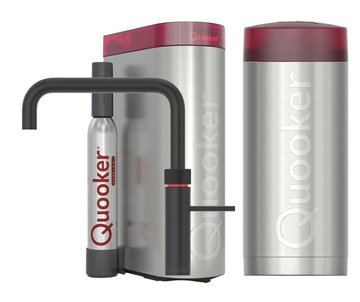 Quooker Fusion Square mit COMBI+ Reservoir & CUBE Reservoir 5-in-1 Küchenarmatur Schwarz