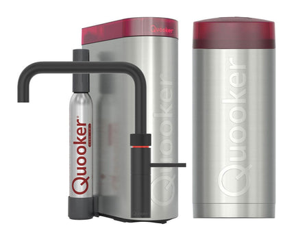 Quooker Fusion Square mit COMBI+ Reservoir & CUBE Reservoir 5-in-1 Küchenarmatur Schwarz