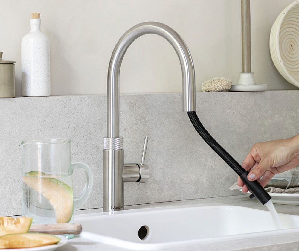 Quooker Flex mit COMBI+ Reservoir & CUBE Reservoir 5-in-1 Küchenarmatur Chrom