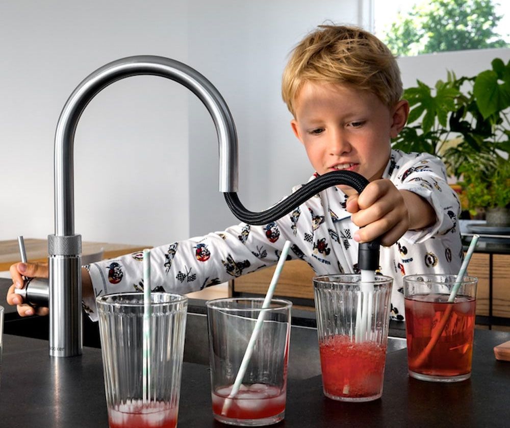 Quooker Flex mit COMBI+ Reservoir & CUBE Reservoir 5-in-1 Küchenarmatur Chrom