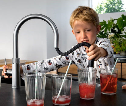 Quooker Flex mit COMBI+ Reservoir & CUBE Reservoir 5-in-1 Küchenarmatur Chrom
