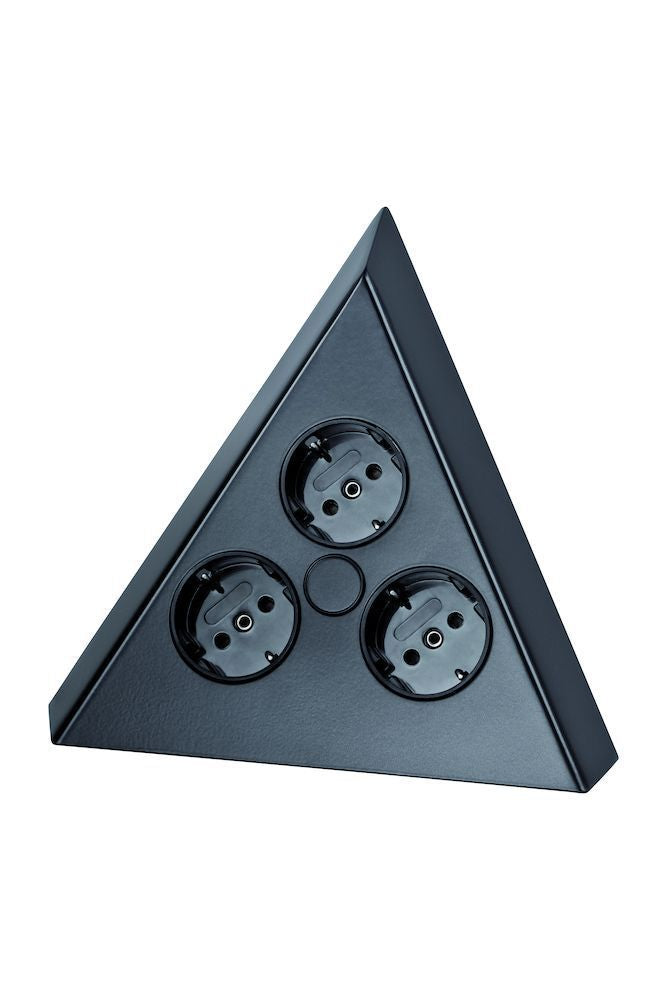 Tres 3ST stopcontact Zwart